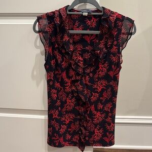 Tommy Hilfiger Women's Black and Red Sleeveless Top M